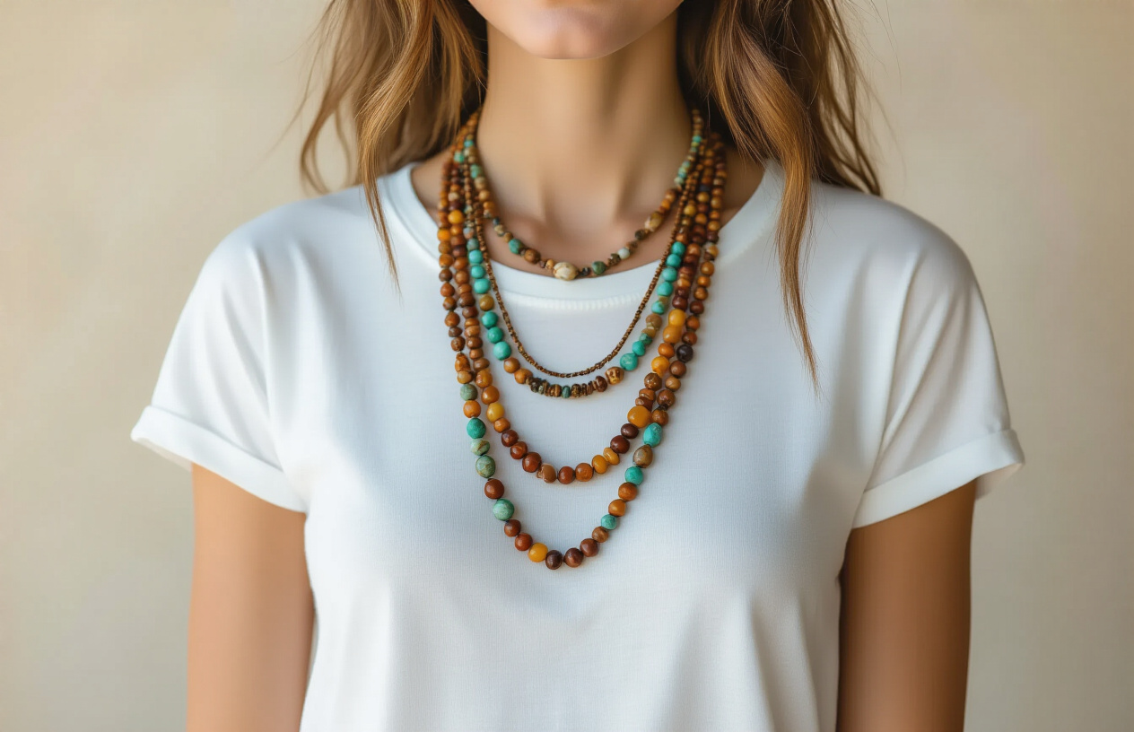 Achieve Boho-Chic Vibes with Natural Stone and Bead Necklaces