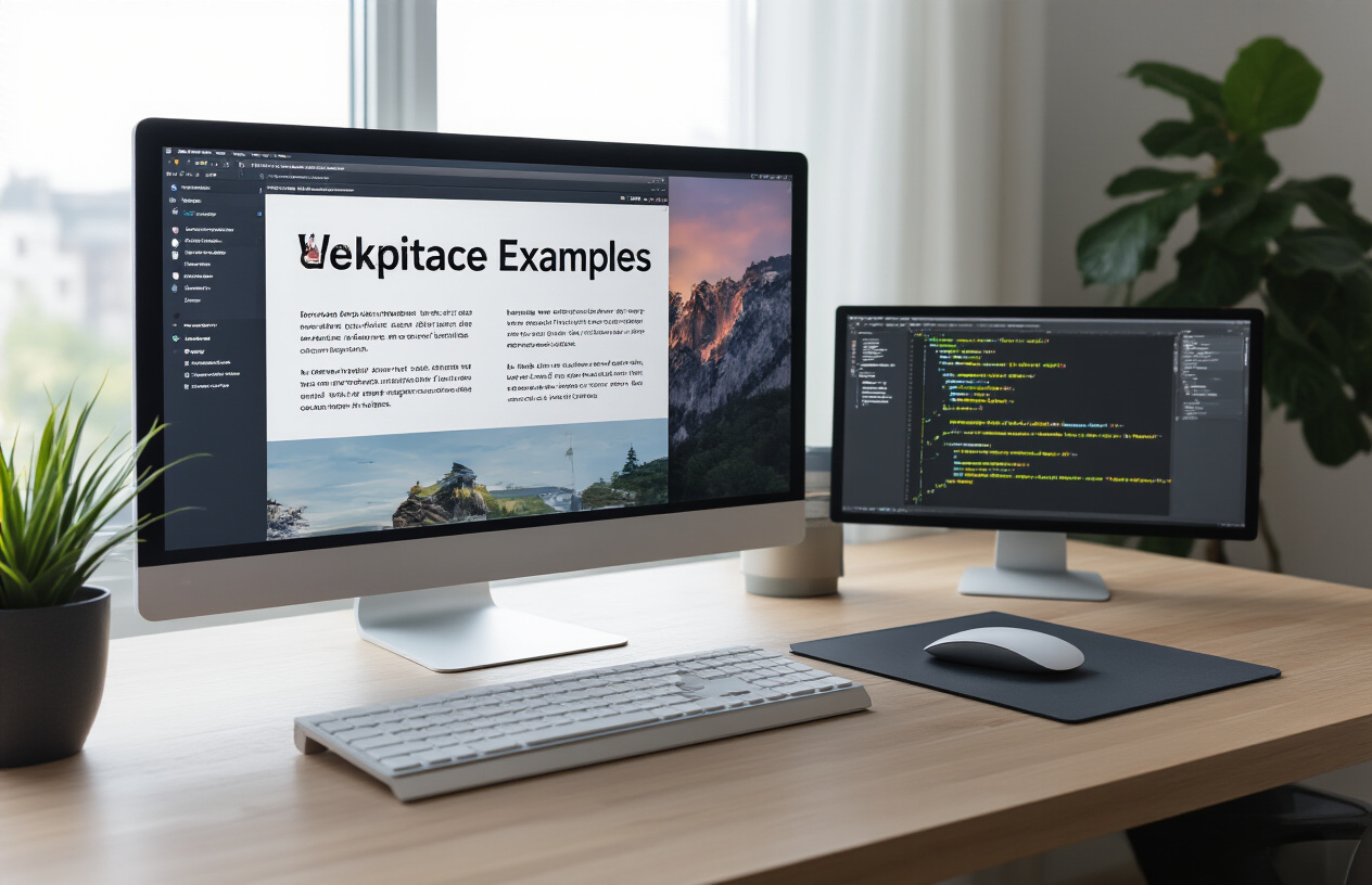 Rem font size desktop SEO best google recommended for optimal readability and SEO 3 Create a realistic image of a modern desktop computer setup with a large monitor displaying website typography examples showing different font sizes, a clean minimalist desk with a wireless keyboard and mouse, CSS code snippets visible on a secondary smaller screen, typography measurement tools like rulers or grids subtly placed on the desk, soft natural lighting from a window creating a professional web development workspace atmosphere, focus on the screen showing clear font hierarchy and spacing examples, Absolutely NO text should be in the scene.