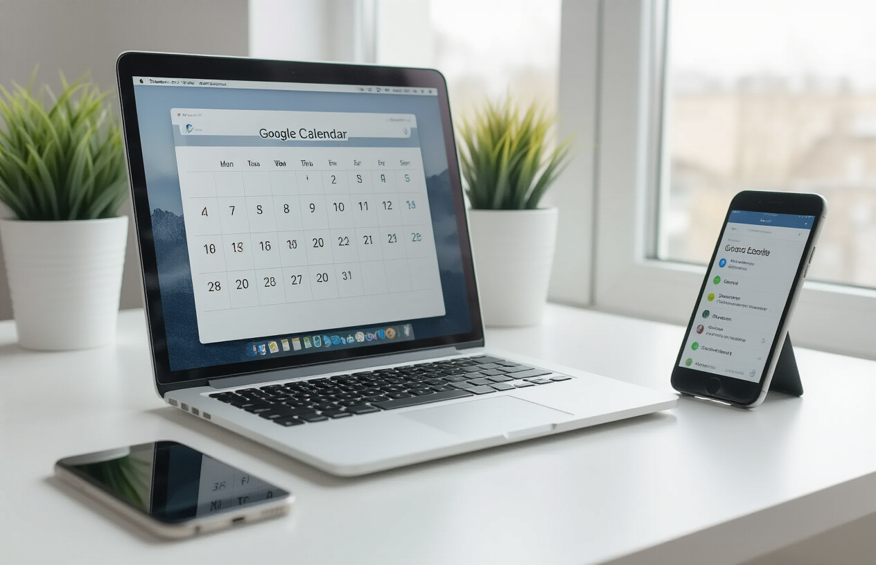 Setting up Google Calendar for appointment booking with configured time slots, availability settings, and client scheduling interface.