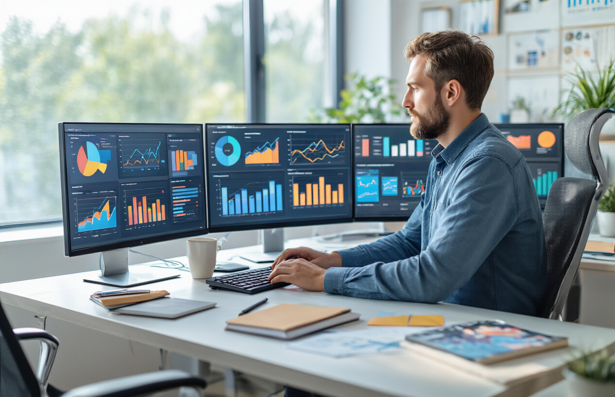 Turning LLM audit data into actionable brand insights through interpreted analytics, visibility metrics, and performance evaluation visuals.