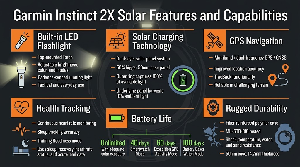 Garmin Instinct 2X Solar Features and Capabilities