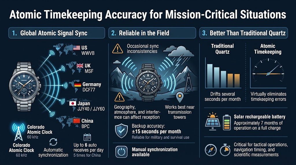 Atomic Timekeeping Accuracy for Mission-Critical Situations