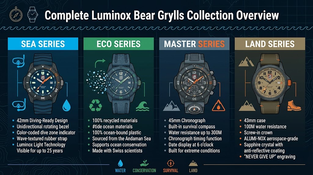 Complete Luminox Bear Grylls Collection Overview
