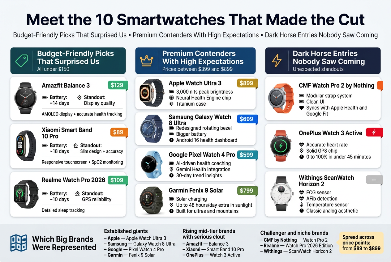 Meet the 10 Smartwatches That Made the Cut