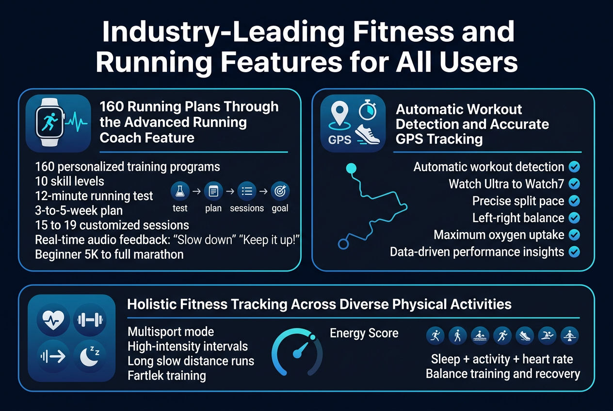 Industry-Leading Fitness and Running Features for All Users