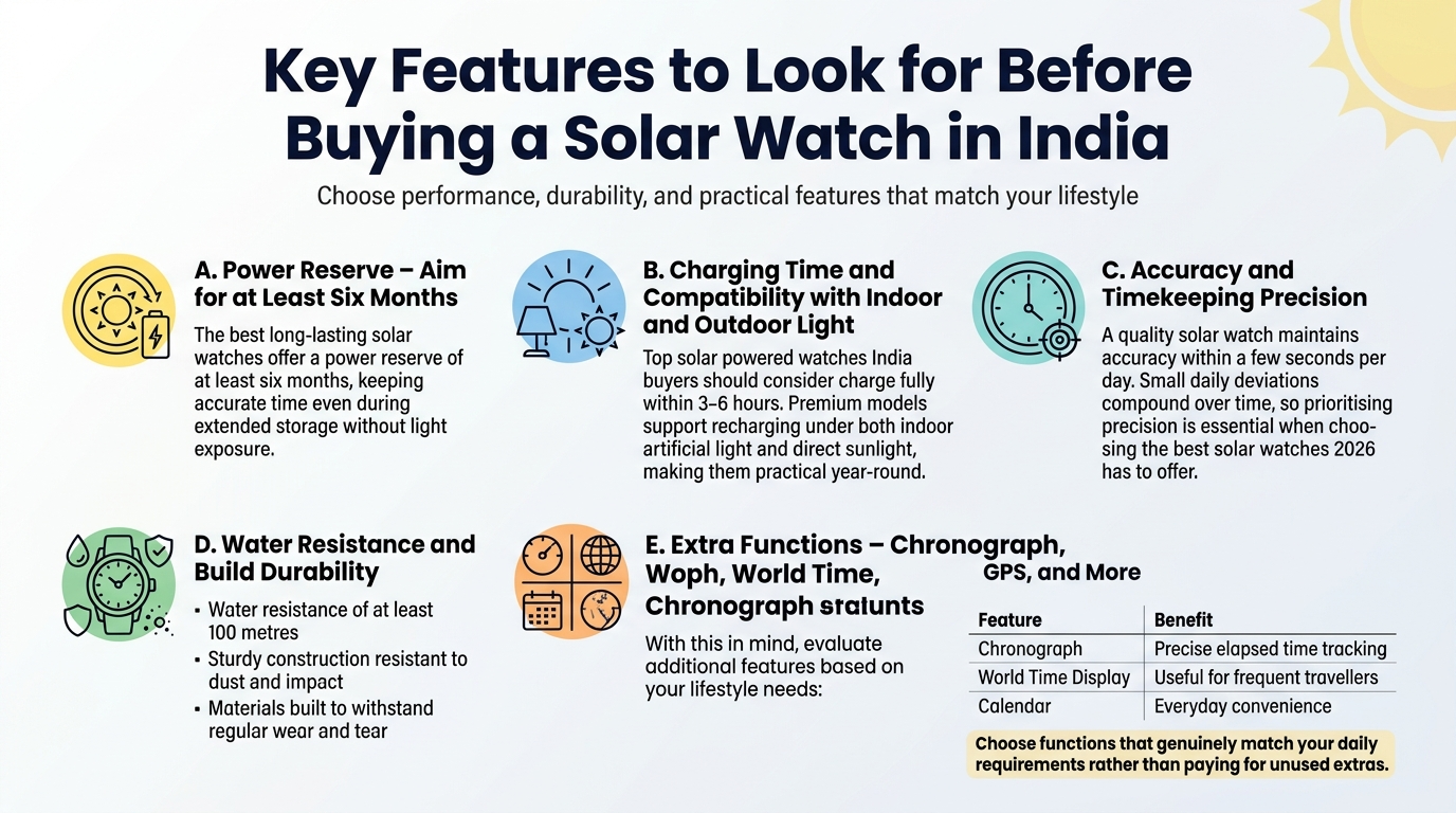 Key Features to Look for Before Buying a Solar Watch in India