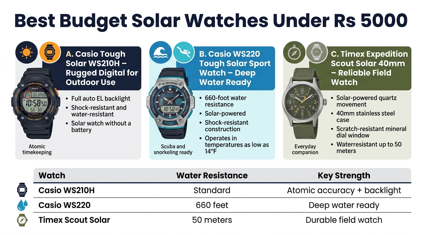 Best Budget Solar Watches Under Rs 5000