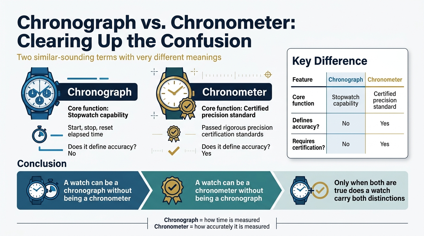 Chronograph vs. Chronometer: Clearing Up the Confusion