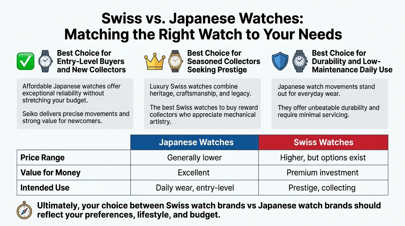 Swiss vs. Japanese Watches: Matching the Right Watch to Your Needs