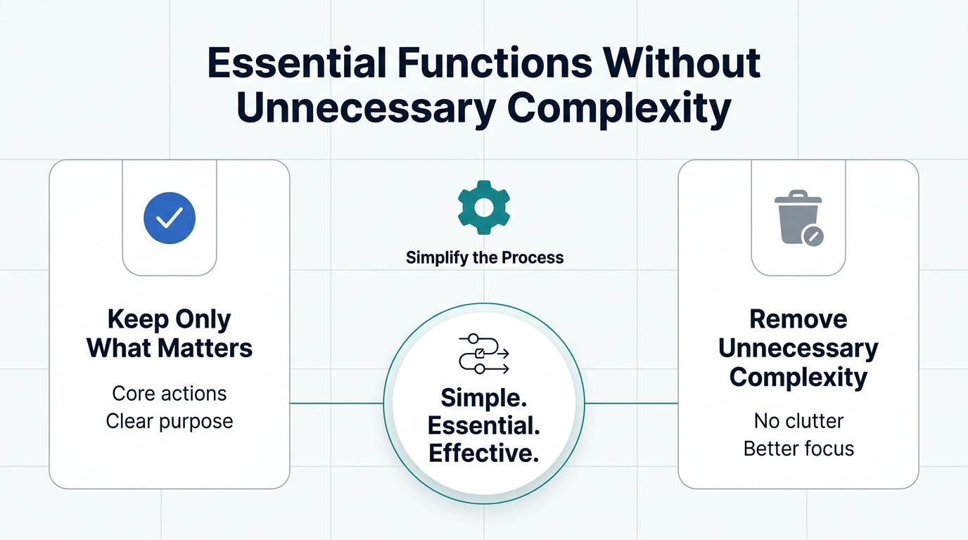 Essential Functions Without Unnecessary Complexity