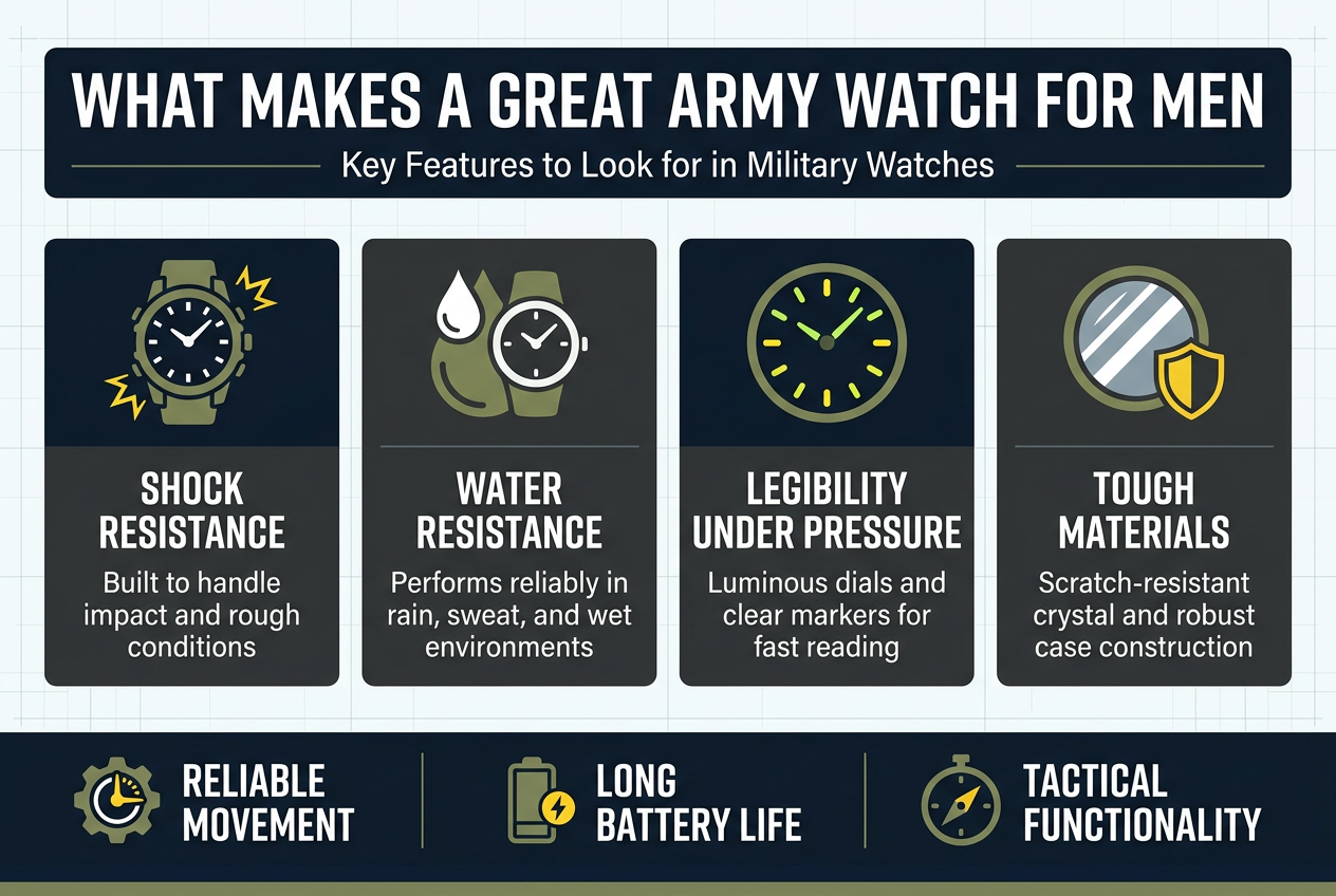What Makes a Great Army Watch for Men