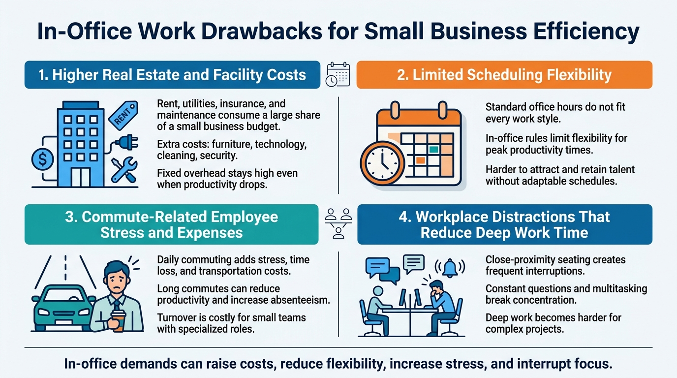 In-Office Work Drawbacks for Small Business Efficiency