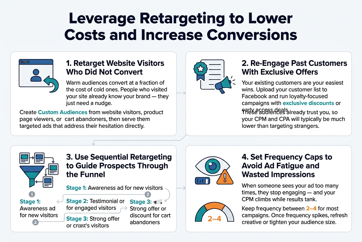 How to Reduce Facebook Ad Costs: 10 Proven Strategies, Leverage Retargeting to Lower Costs and Increase Conversions