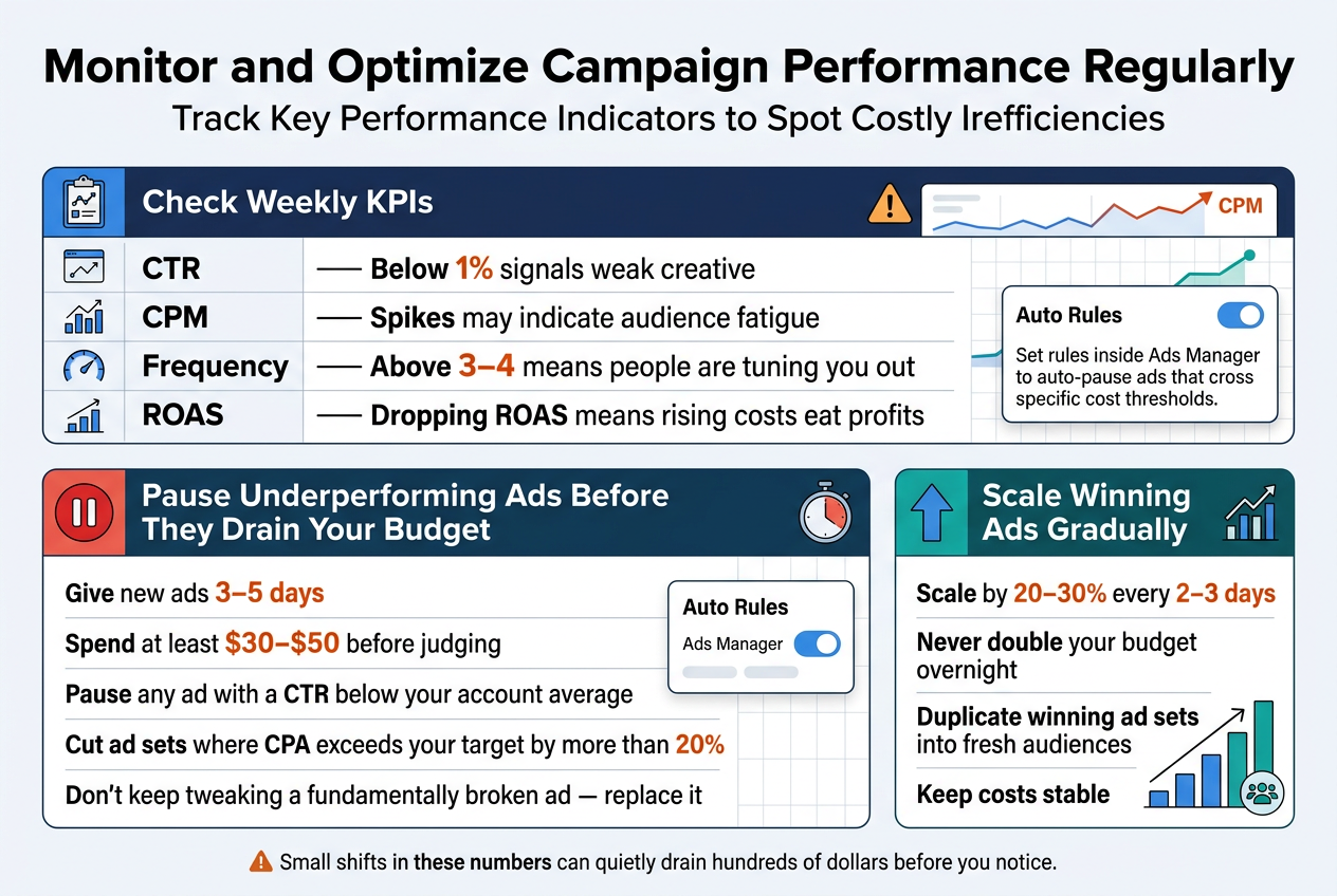 How to Reduce Facebook Ad Costs: 10 Proven Strategies, Monitor and Optimize Campaign Performance Regularly