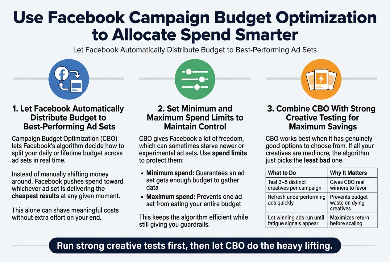 How to Reduce Facebook Ad Costs: 10 Proven Strategies, Use Facebook Campaign Budget Optimization to Allocate Spend Smarter
