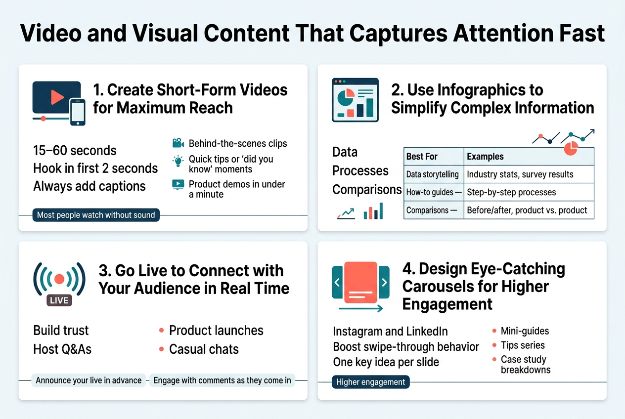 Content ideas for business pages and social media marketing strategy