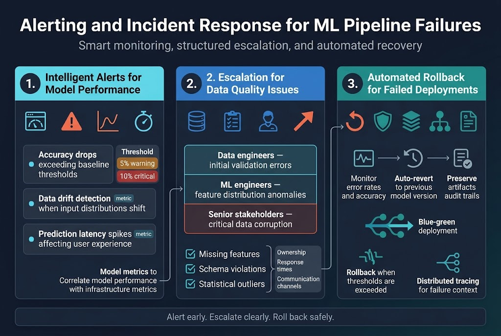 Alerting and Incident Response for ML Pipeline Failures