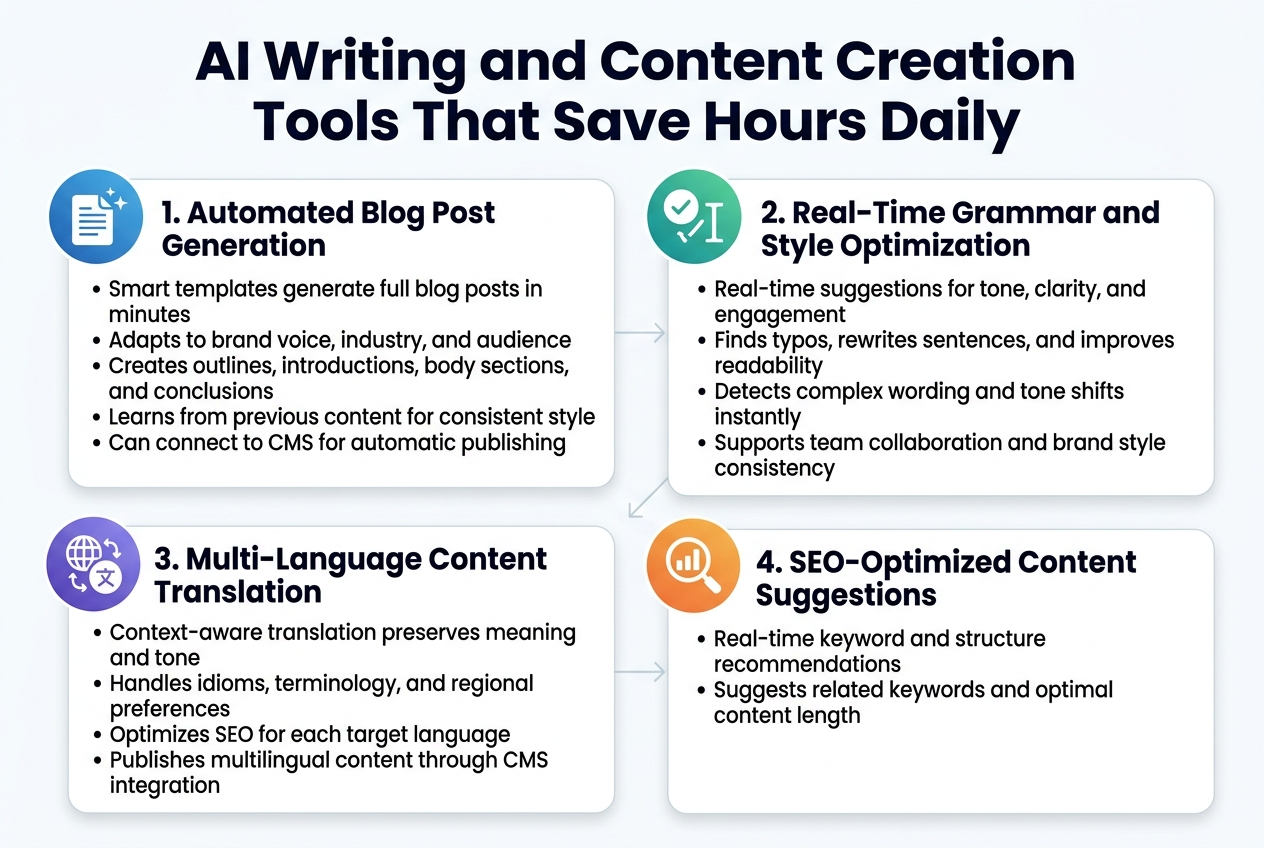 AI Writing and Content Creation Tools That Save Hours Daily