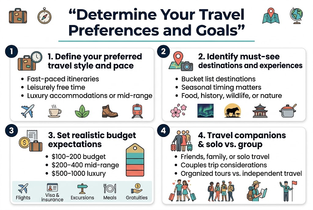 How to Choose the Perfect International Group Tour 3 Determine Your Travel Preferences and Goals
