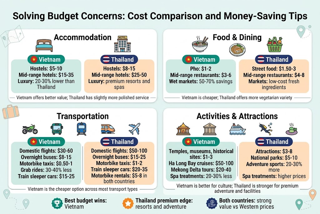 Why 73% of First-Time Travelers Regret Their Choice: Vietnam vs Thailand Decoded 4 Solving Budget Concerns: Cost Comparison and Money-Saving Tips