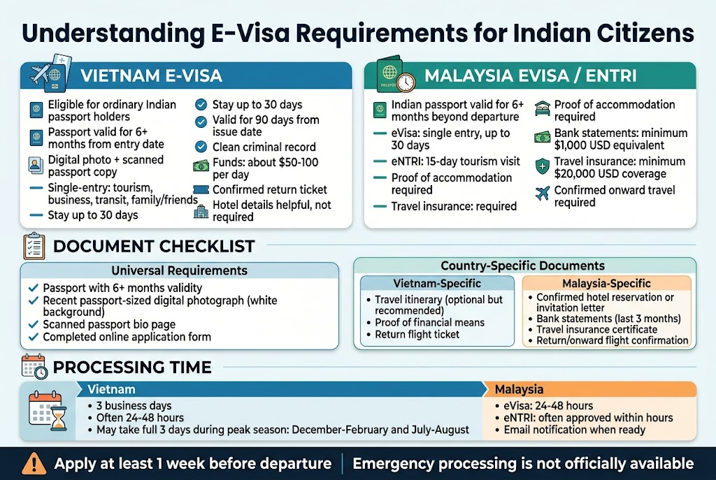 The Secret 15-Minute E-Visa Trick That Gets Indians Into Vietnam & Malaysia INSTANTLY 3 Understanding E-Visa Requirements for Indian Citizens