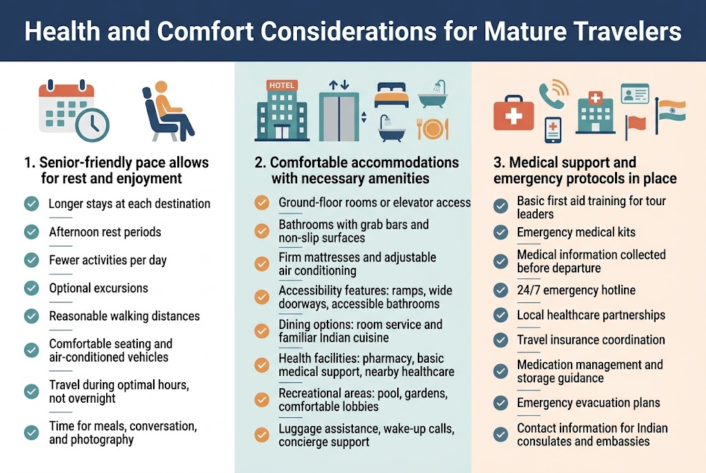 What Makes Group Tours Perfect for Indian Seniors 7 Health and Comfort Considerations for Mature Travelers