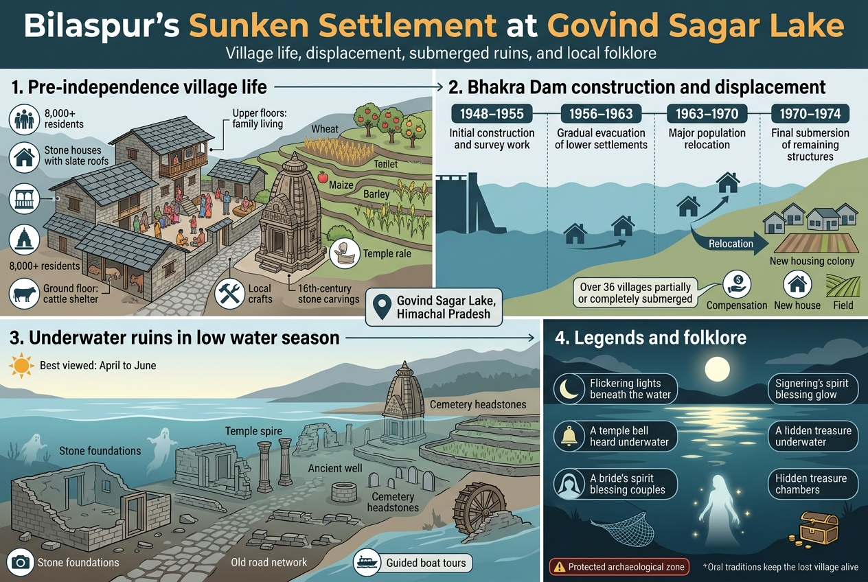 Bilaspur's Sunken Settlement at Govind Sagar Lake