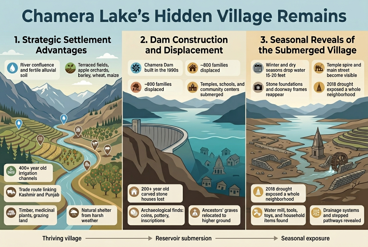 Chamera Lake's Hidden Village Remains