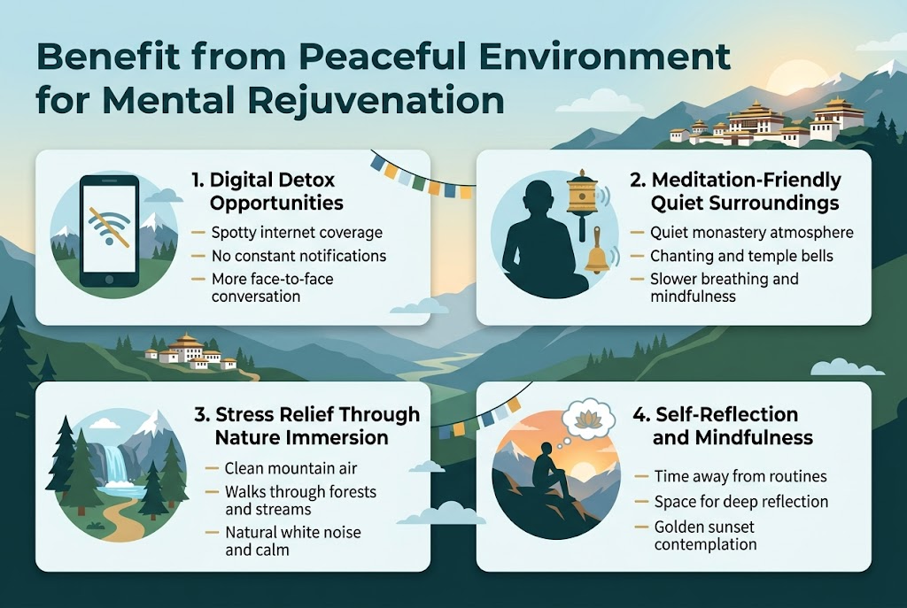 Benefit from Peaceful Environment for Mental Rejuvenation