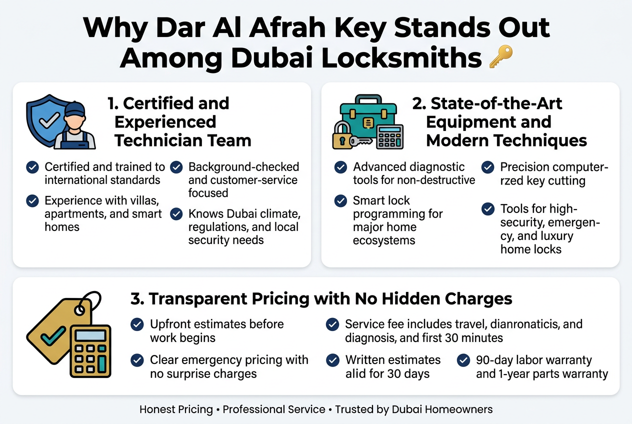 Why Dar Al Afrah Key Stands Out Among Dubai Locksmiths