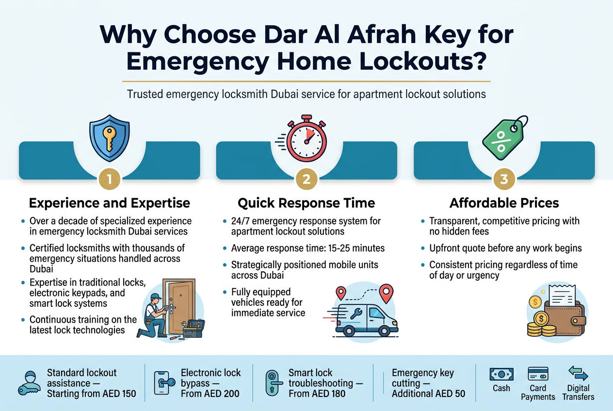 Why Choose Dar Al Afrah Key for Emergency Home Lockouts?