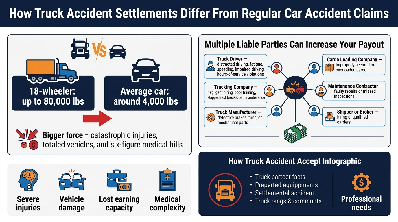 Infographic: How Truck Accident Settlements Differ