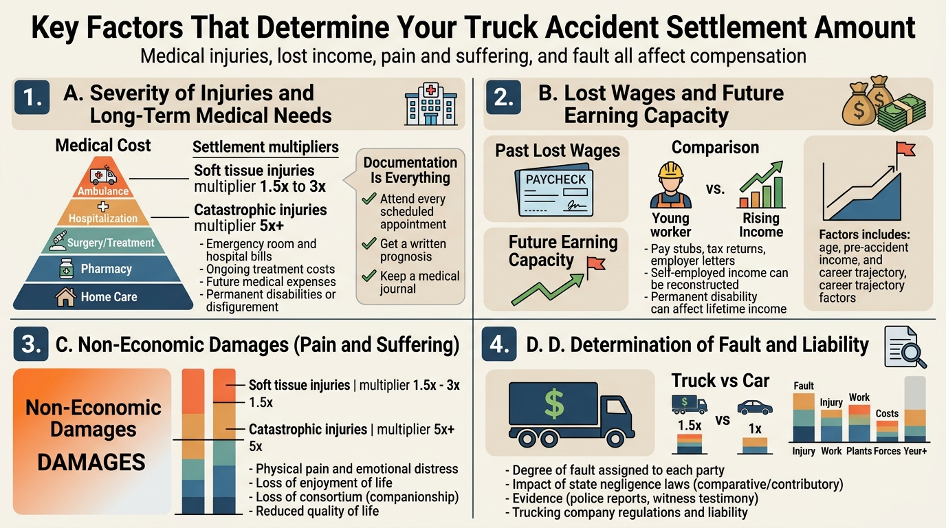 Infographic: Key Factors That Determine Your Truck Accident Settlement Amount