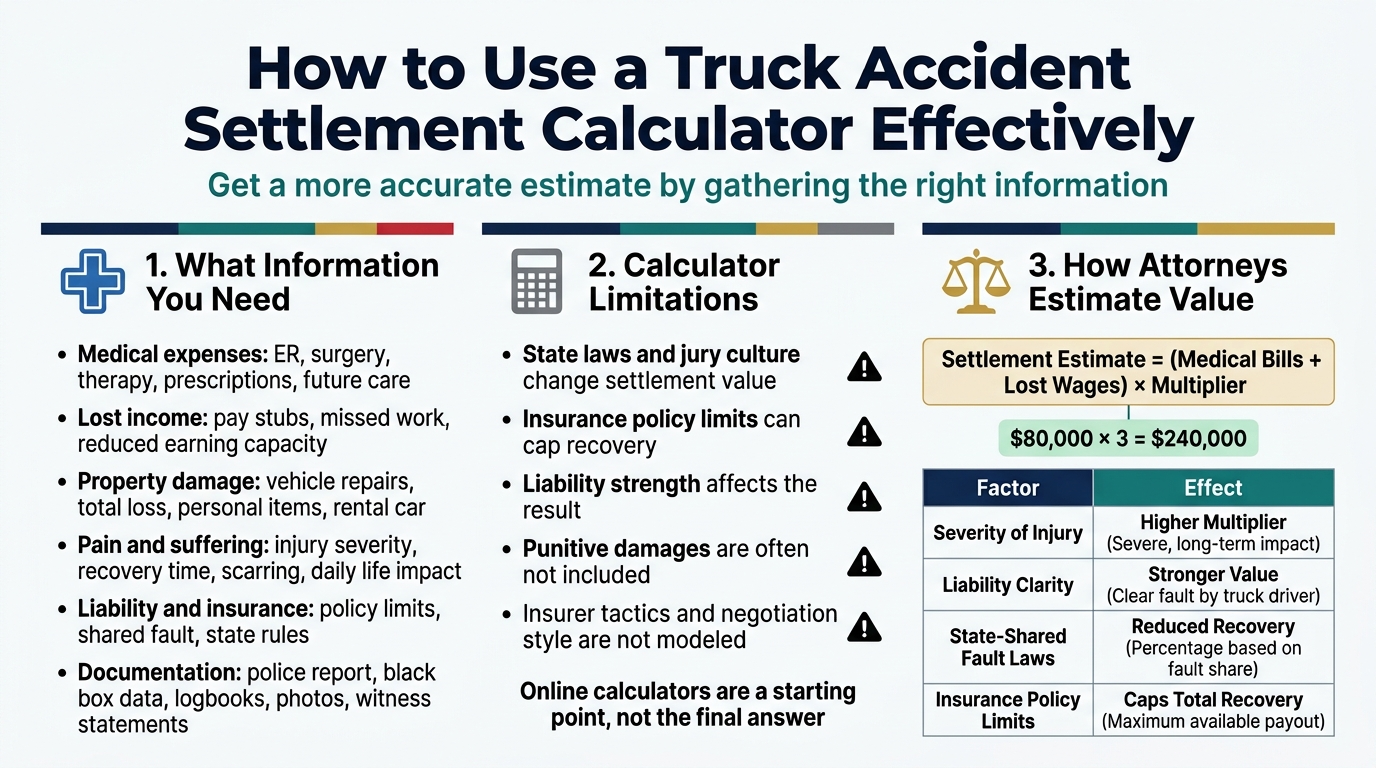 Infographic: How to Use a Truck Accident Settlement Calculator Effectively