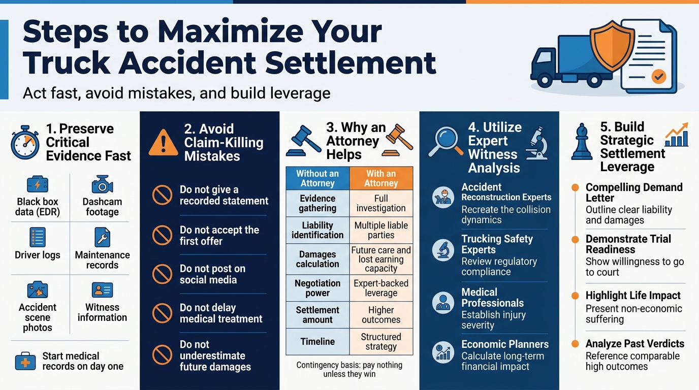 Infographic: Steps to Maximize Your Truck Accident Settlement
