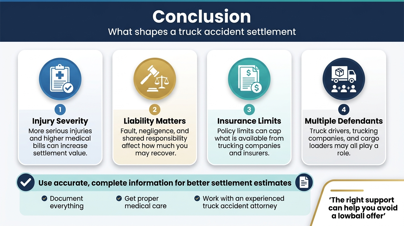 Infographic: Conclusion - What shapes a truck accident settlement