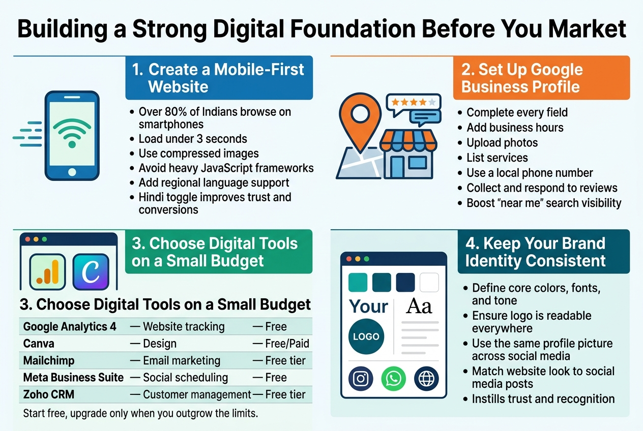 Create a full-bleed professional infographic illustration in 3:2 aspect ratio with a clean modern corporate style, white background with blue, teal, orange, and green accents, bold sans-serif typography, clear visual hierarchy, and no poster frame. Place a large bold heading across the top: