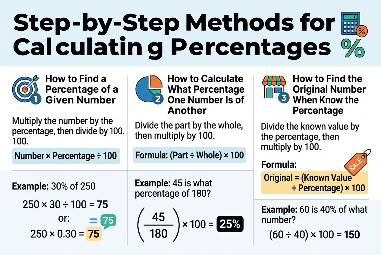 Step-by-Step Methods for Calculating Percentages