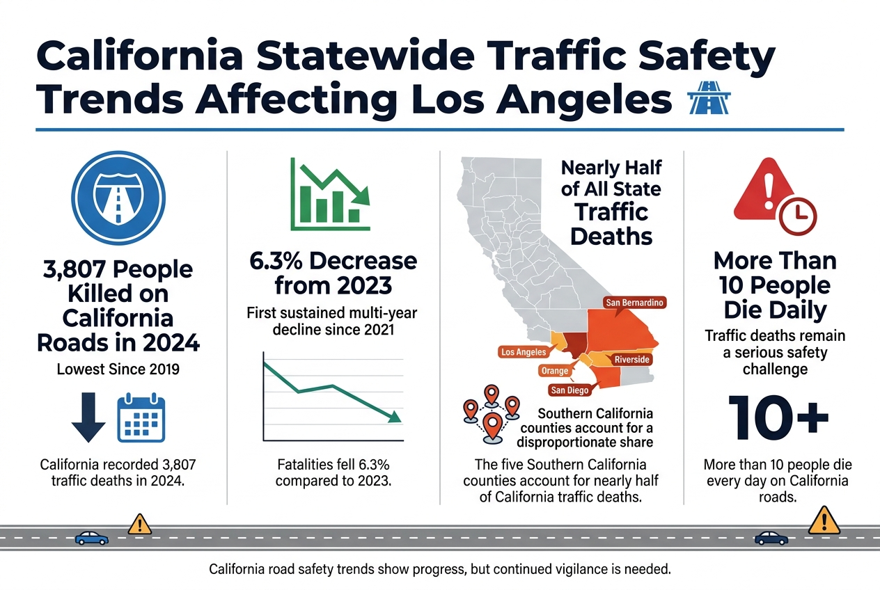 California Statewide Traffic Safety Trends Affecting Los Angeles