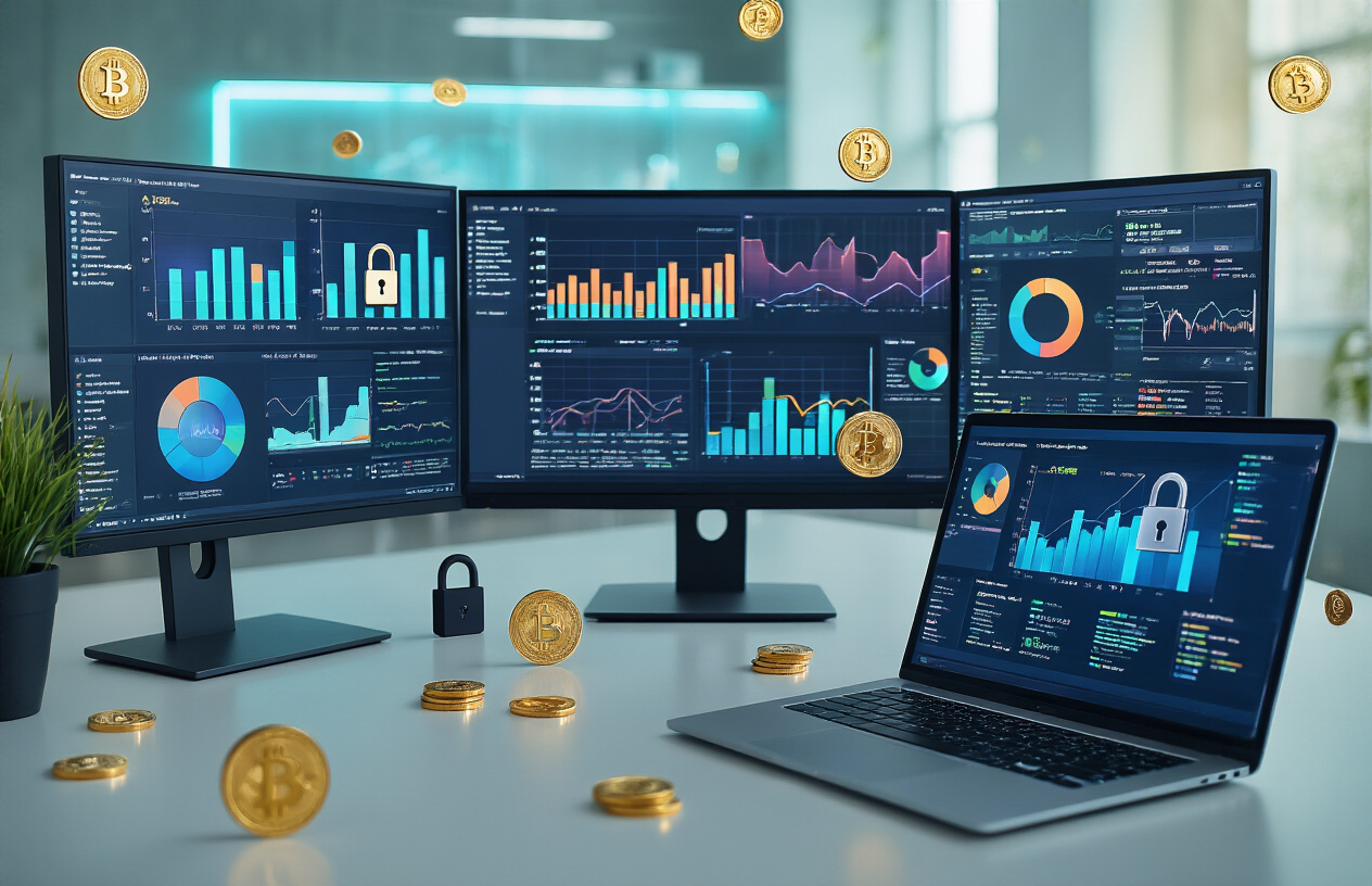 Secure data analytics dashboard illustrating privacy-first monetization strategies for personal data.