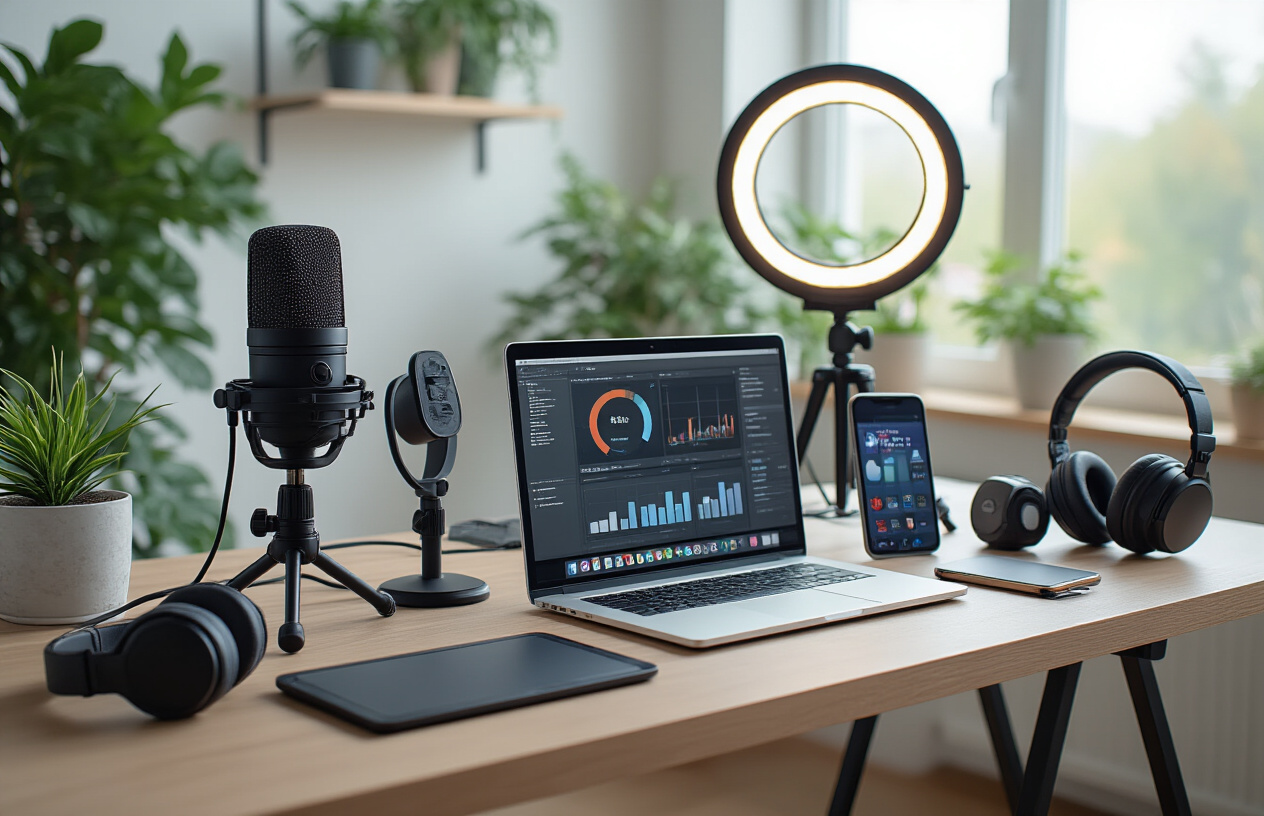 Creator economy dashboard tracking social media engagement and influencer marketing revenue.