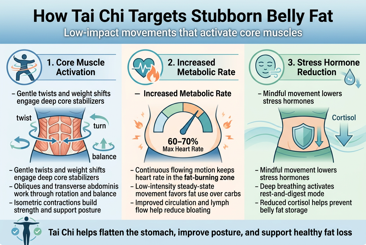 How tai chi targets stubborn belly fat