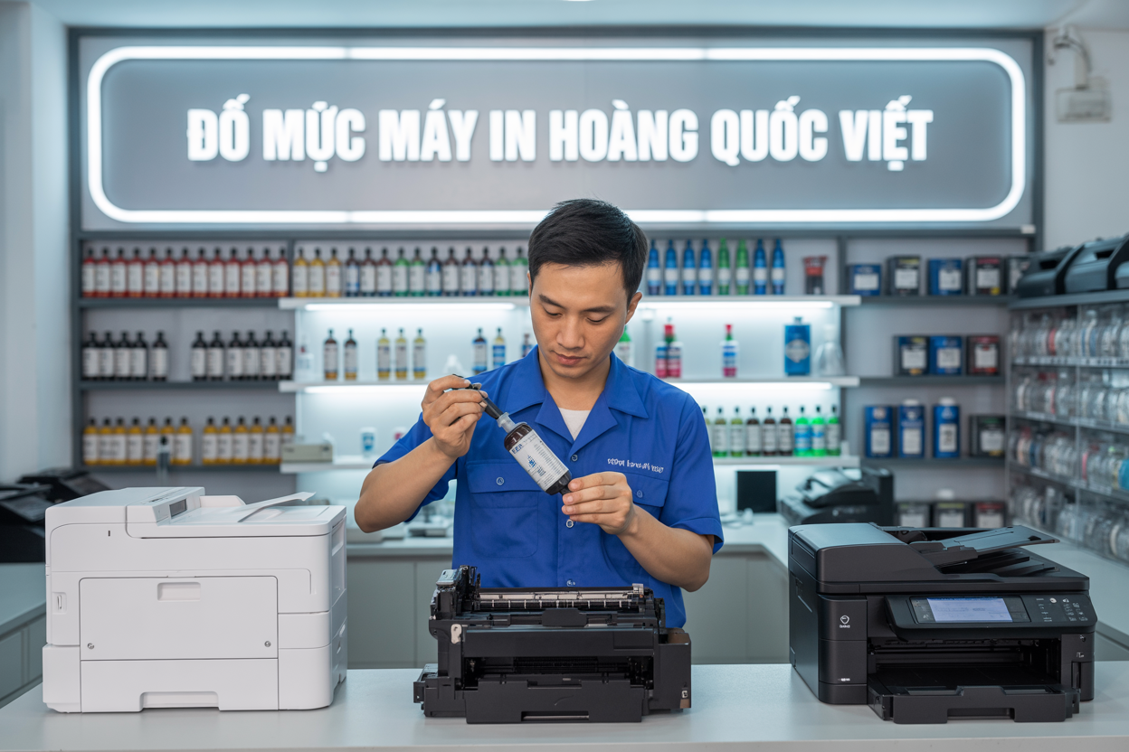 Đổ mực máy in tại đường Hoàng Quốc Việt Hà Nội