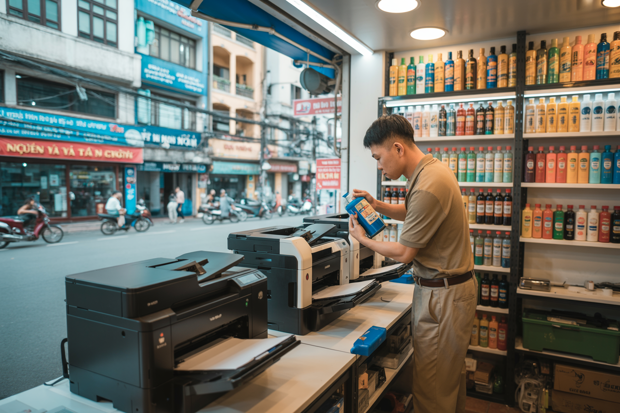 Cửa hàng đổ mực máy in tại đường Nguyễn Văn Cừ Hà Nội