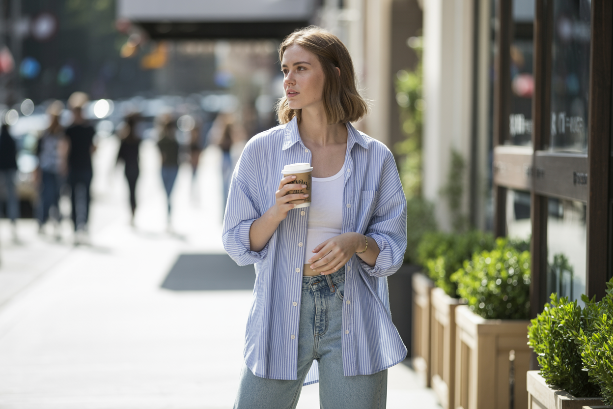 Everyday Casual Styled Look Everyday casual outfit styled by pairing a piece with basics